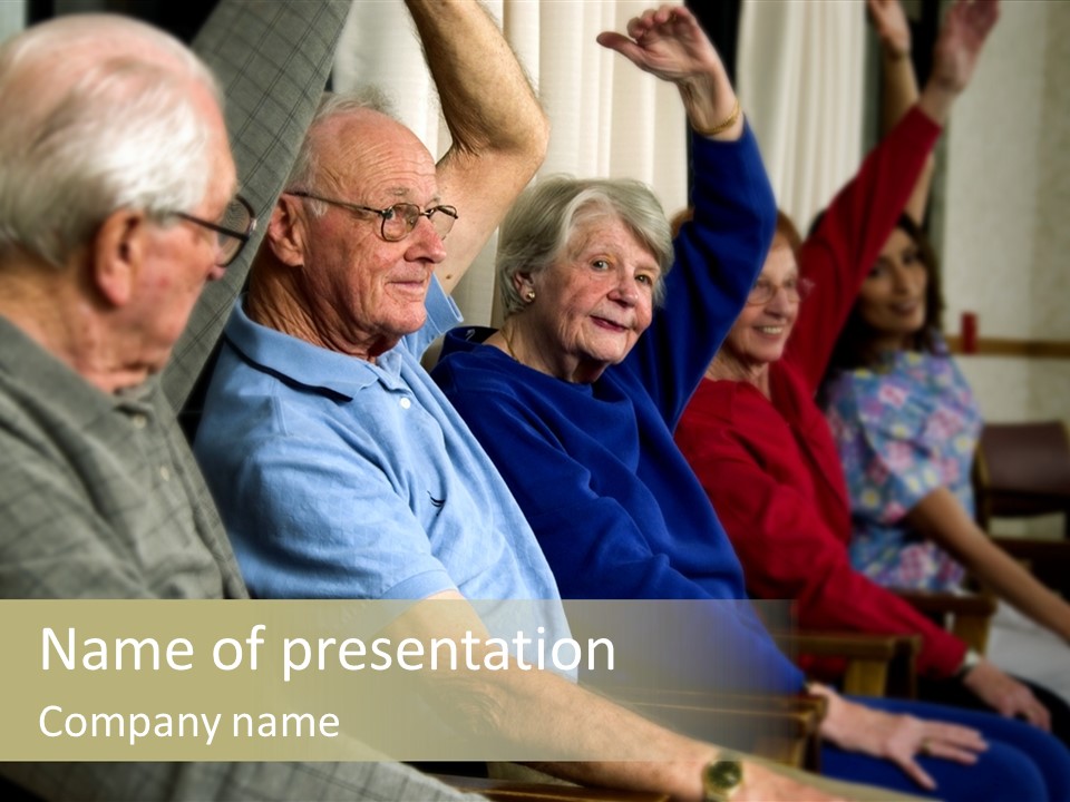 Seniors Exercising PowerPoint Template