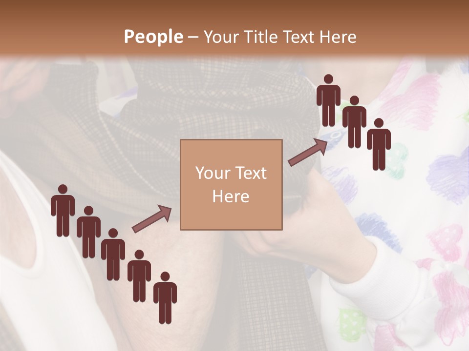 Nurse Helping Senior Man Get Dressed PowerPoint Template