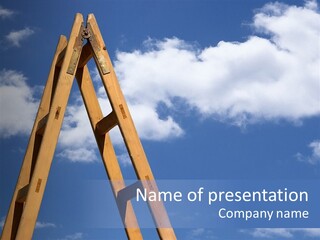 Ladder With Blue Sky PowerPoint Template