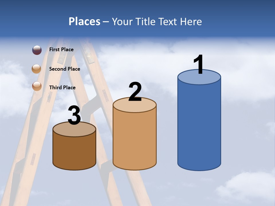 Ladder With Blue Sky PowerPoint Template