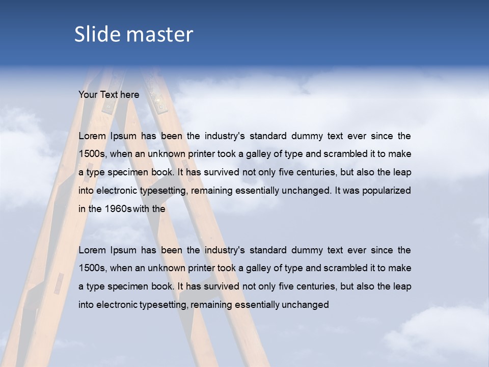 Ladder With Blue Sky PowerPoint Template
