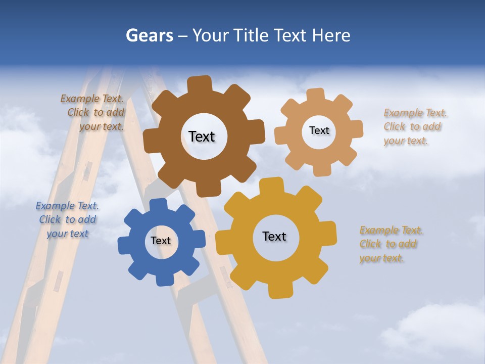 Ladder With Blue Sky PowerPoint Template