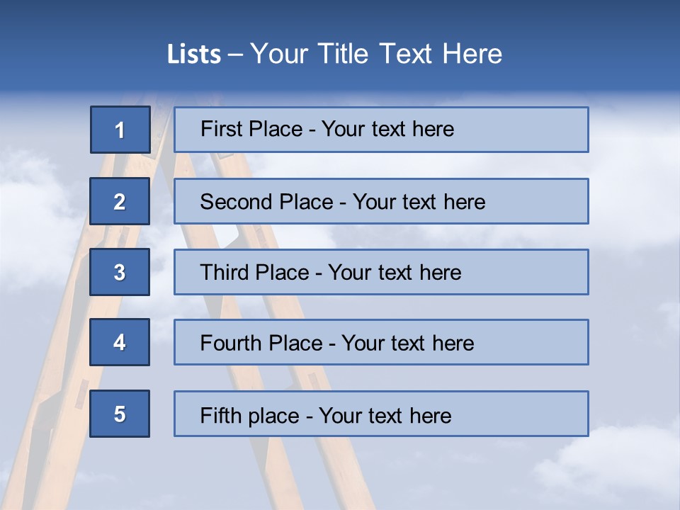 Ladder With Blue Sky PowerPoint Template