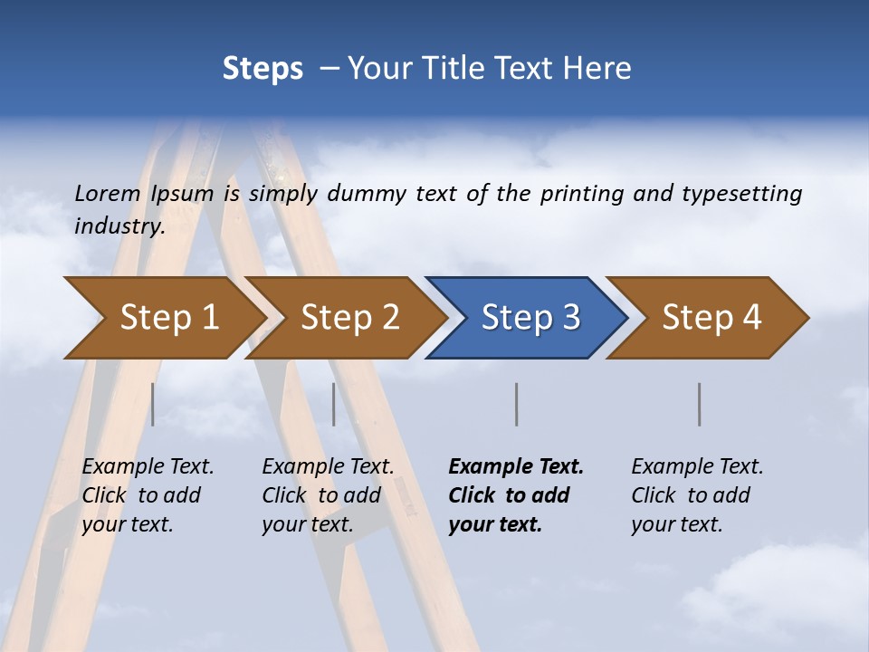 Ladder With Blue Sky PowerPoint Template