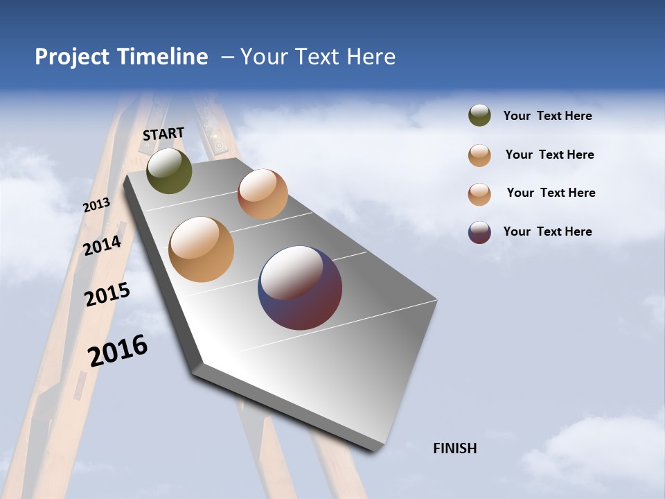 Ladder With Blue Sky PowerPoint Template