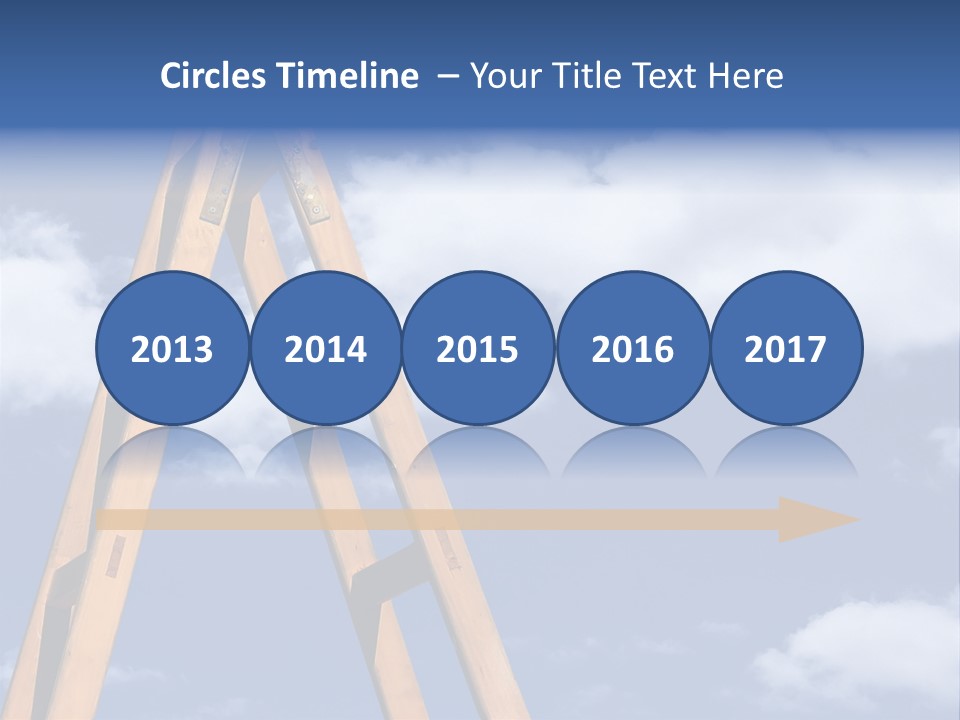 Ladder With Blue Sky PowerPoint Template