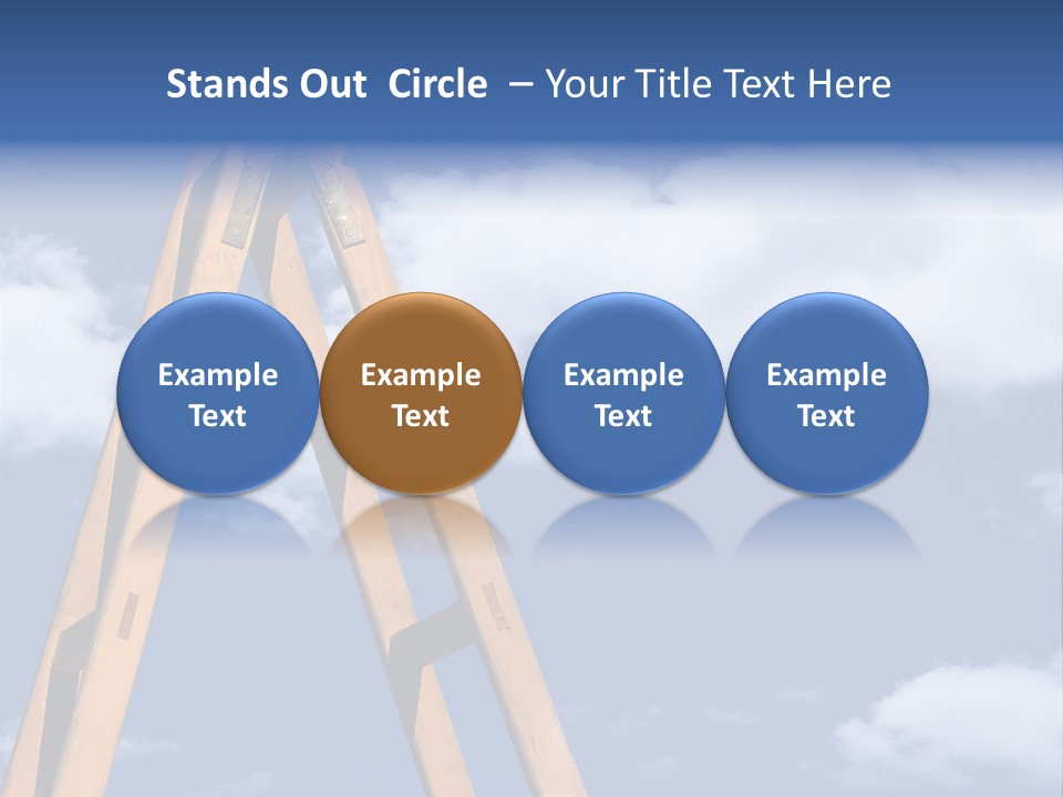 Ladder With Blue Sky PowerPoint Template