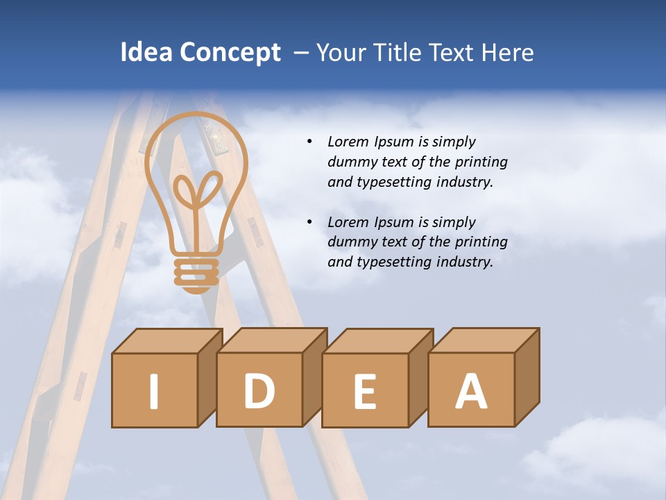 Ladder With Blue Sky PowerPoint Template