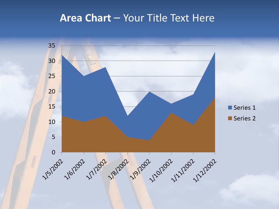 Ladder With Blue Sky PowerPoint Template