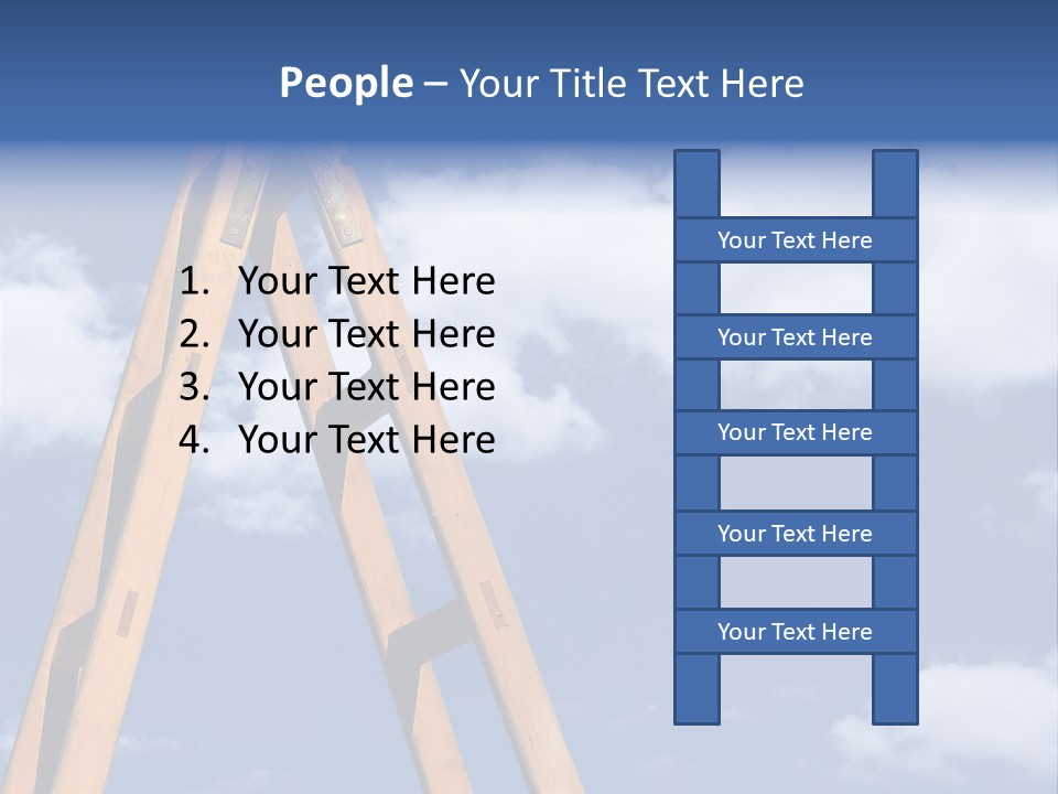 Ladder With Blue Sky PowerPoint Template