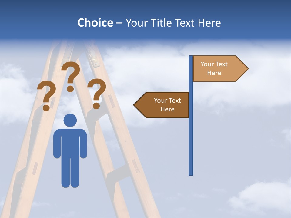 Ladder With Blue Sky PowerPoint Template