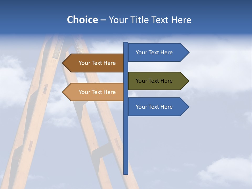 Ladder With Blue Sky PowerPoint Template