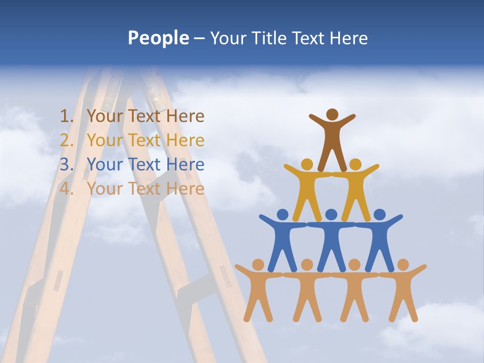 Ladder With Blue Sky PowerPoint Template