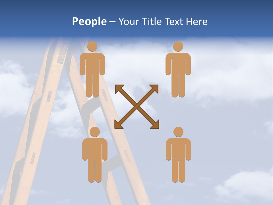 Ladder With Blue Sky PowerPoint Template
