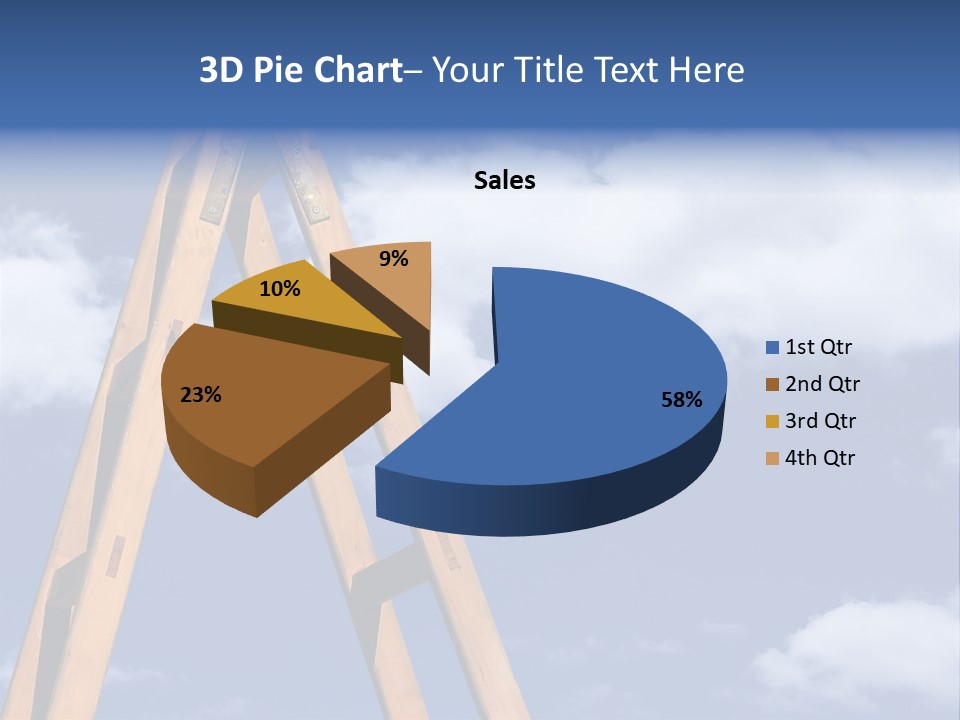 Ladder With Blue Sky PowerPoint Template