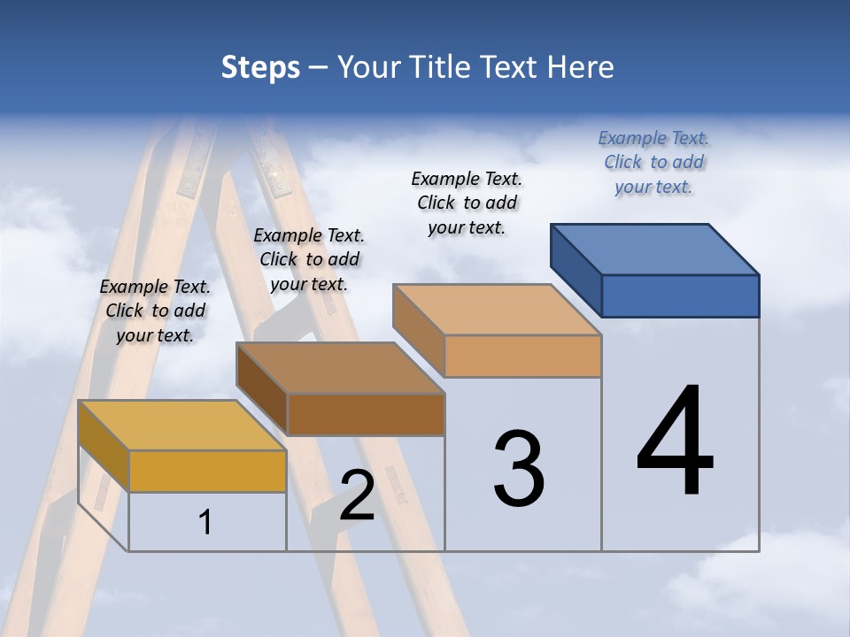 Ladder With Blue Sky PowerPoint Template