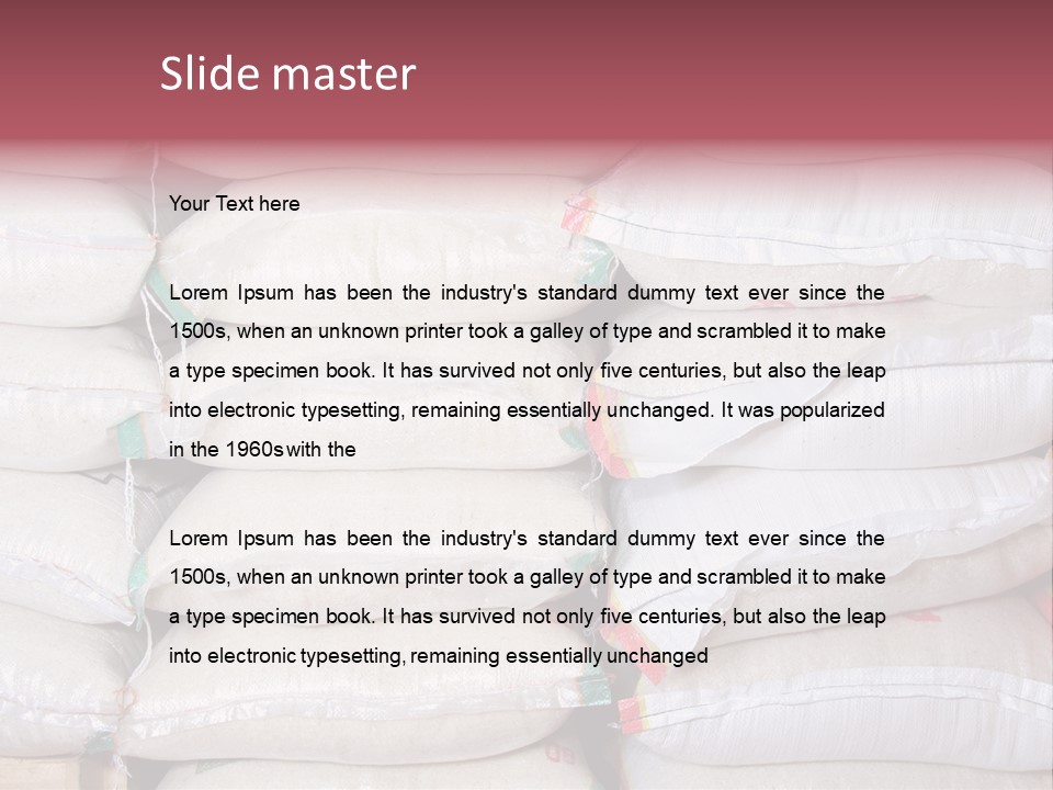 Rice In Bag PowerPoint Template