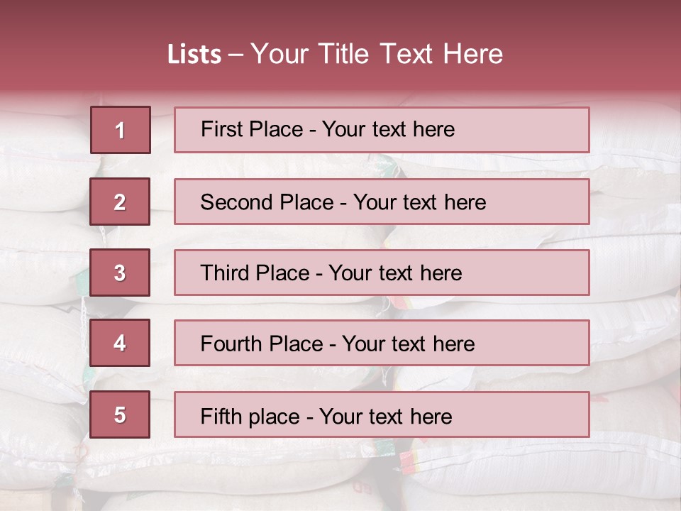 Rice In Bag PowerPoint Template