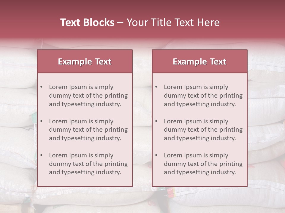 Rice In Bag PowerPoint Template