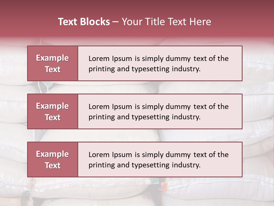 Rice In Bag PowerPoint Template