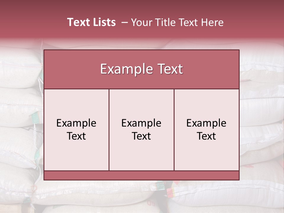 Rice In Bag PowerPoint Template