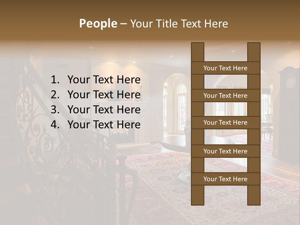 Elegant Curved Staircase PowerPoint Template