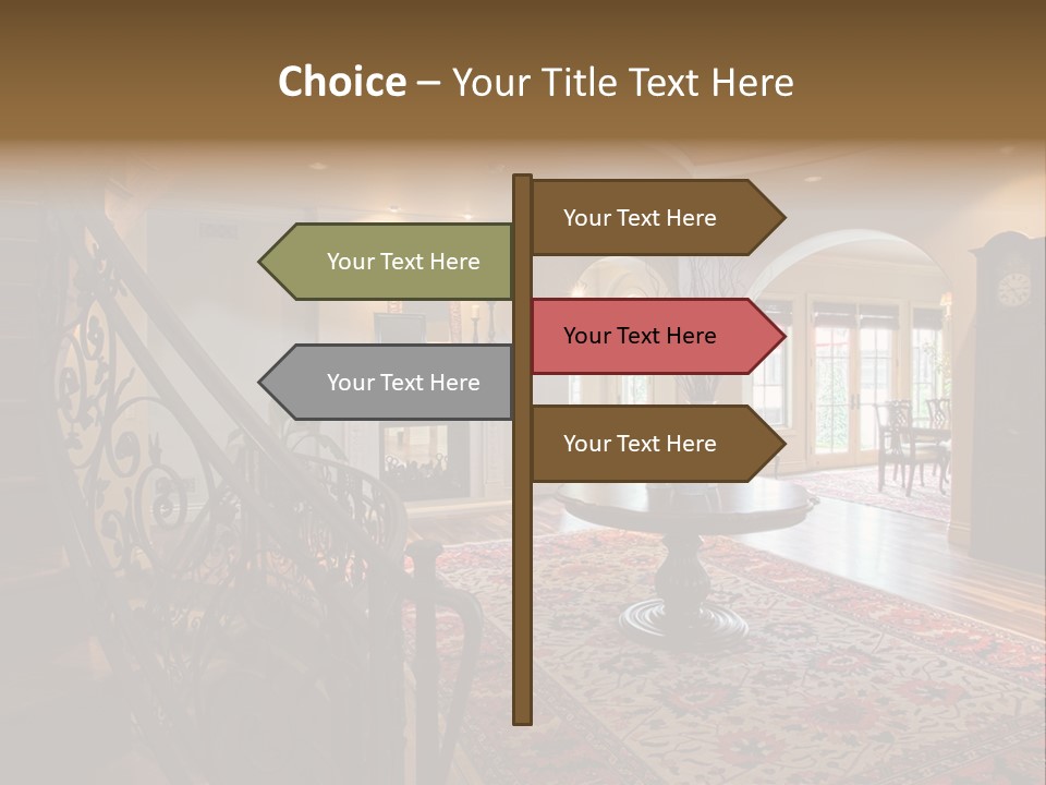 Elegant Curved Staircase PowerPoint Template