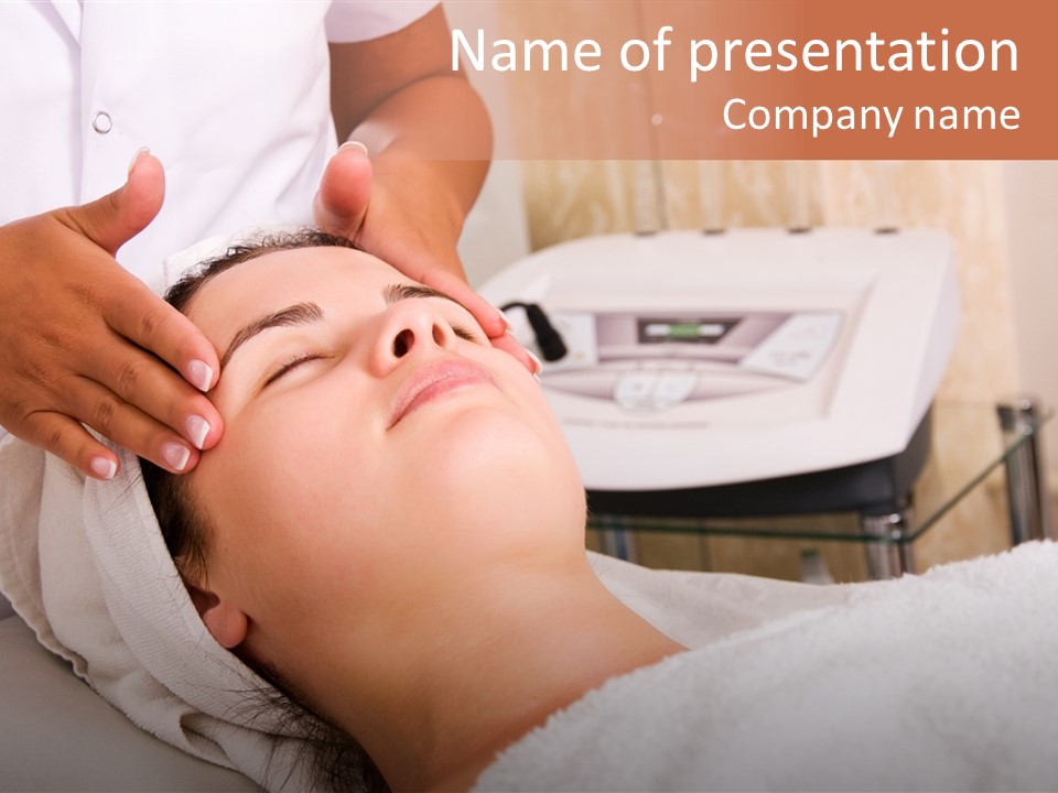 Young Woman Getting Skin Cleaning At Beauty Salon (Shallow Dof) PowerPoint Template