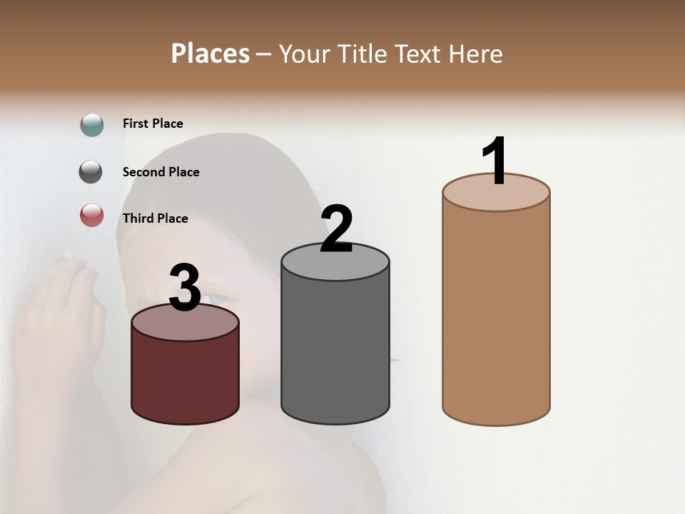 A Caucasian Girl Crying And Upset With Hands Against A Wall PowerPoint Template