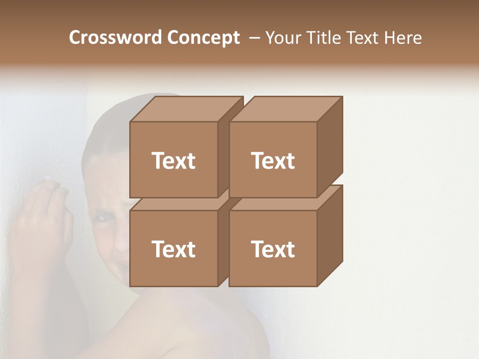 A Caucasian Girl Crying And Upset With Hands Against A Wall PowerPoint Template