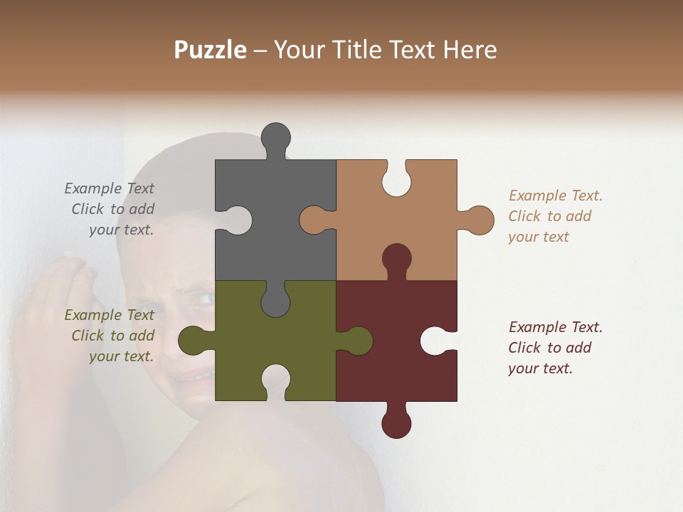 A Caucasian Girl Crying And Upset With Hands Against A Wall PowerPoint Template