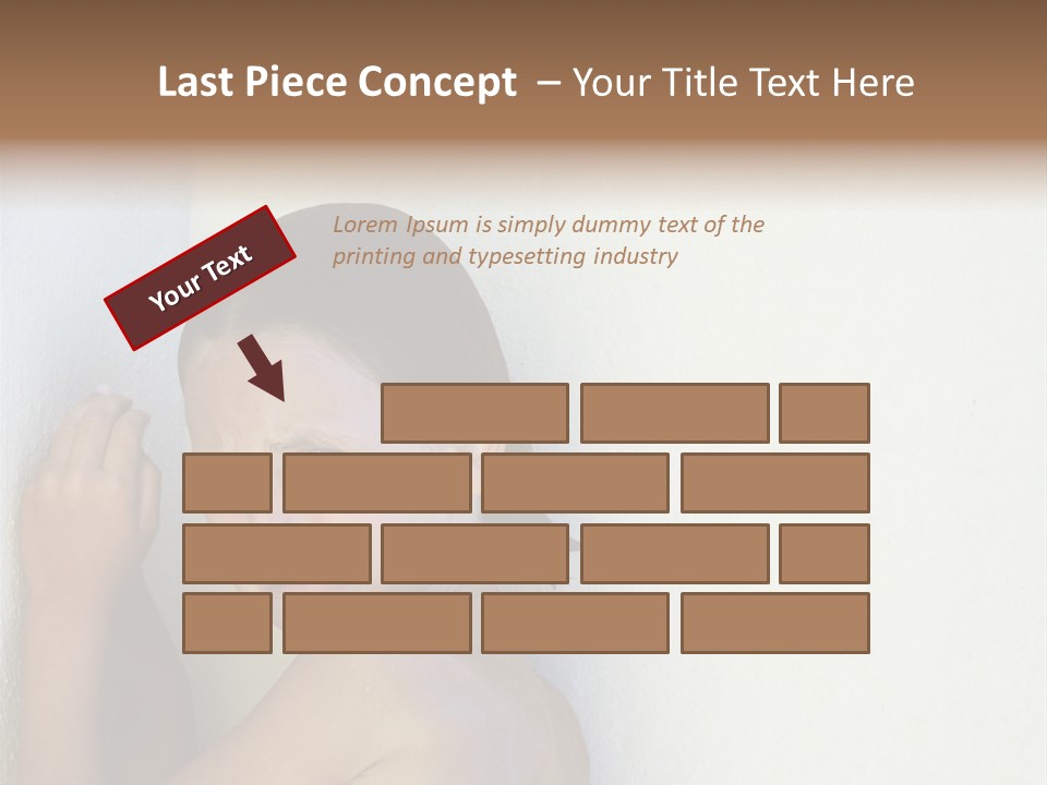 A Caucasian Girl Crying And Upset With Hands Against A Wall PowerPoint Template