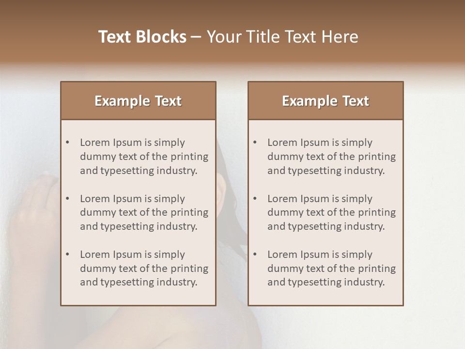 A Caucasian Girl Crying And Upset With Hands Against A Wall PowerPoint Template