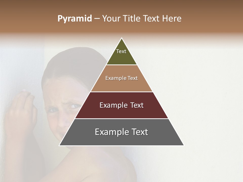 A Caucasian Girl Crying And Upset With Hands Against A Wall PowerPoint Template