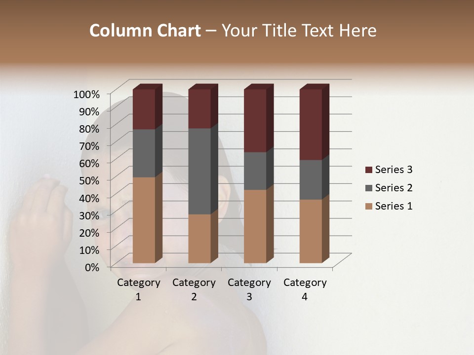 A Caucasian Girl Crying And Upset With Hands Against A Wall PowerPoint Template