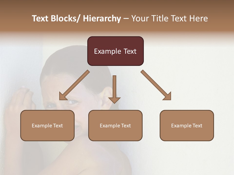 A Caucasian Girl Crying And Upset With Hands Against A Wall PowerPoint Template