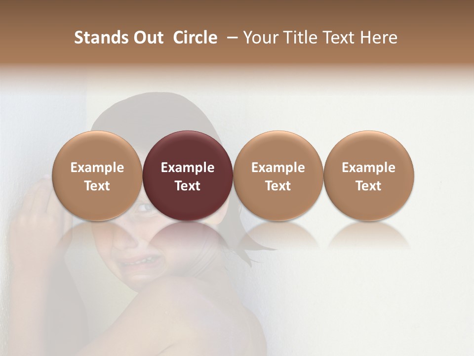 A Caucasian Girl Crying And Upset With Hands Against A Wall PowerPoint Template