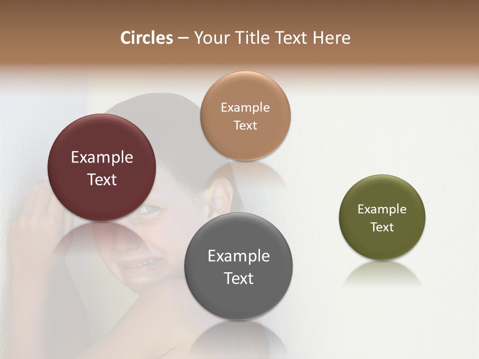 A Caucasian Girl Crying And Upset With Hands Against A Wall PowerPoint Template