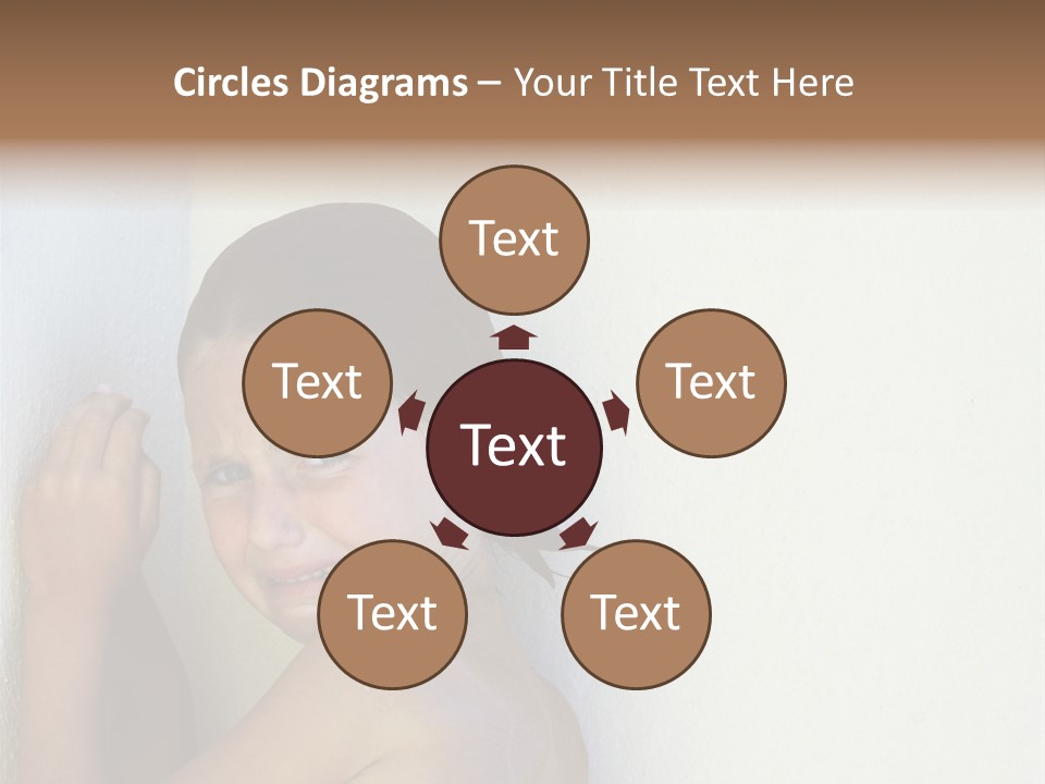 A Caucasian Girl Crying And Upset With Hands Against A Wall PowerPoint Template