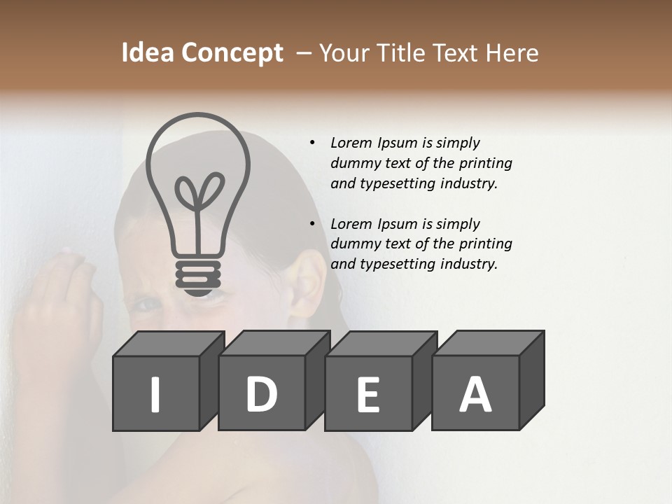 A Caucasian Girl Crying And Upset With Hands Against A Wall PowerPoint Template