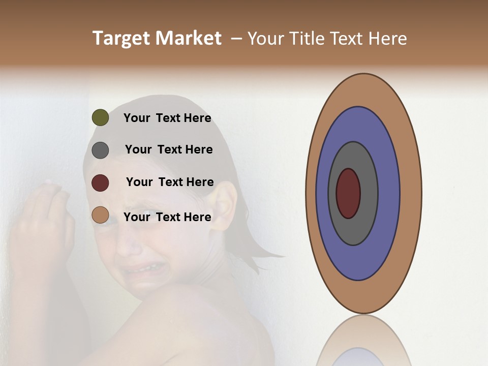 A Caucasian Girl Crying And Upset With Hands Against A Wall PowerPoint Template