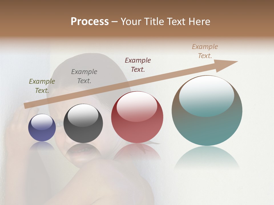 A Caucasian Girl Crying And Upset With Hands Against A Wall PowerPoint Template