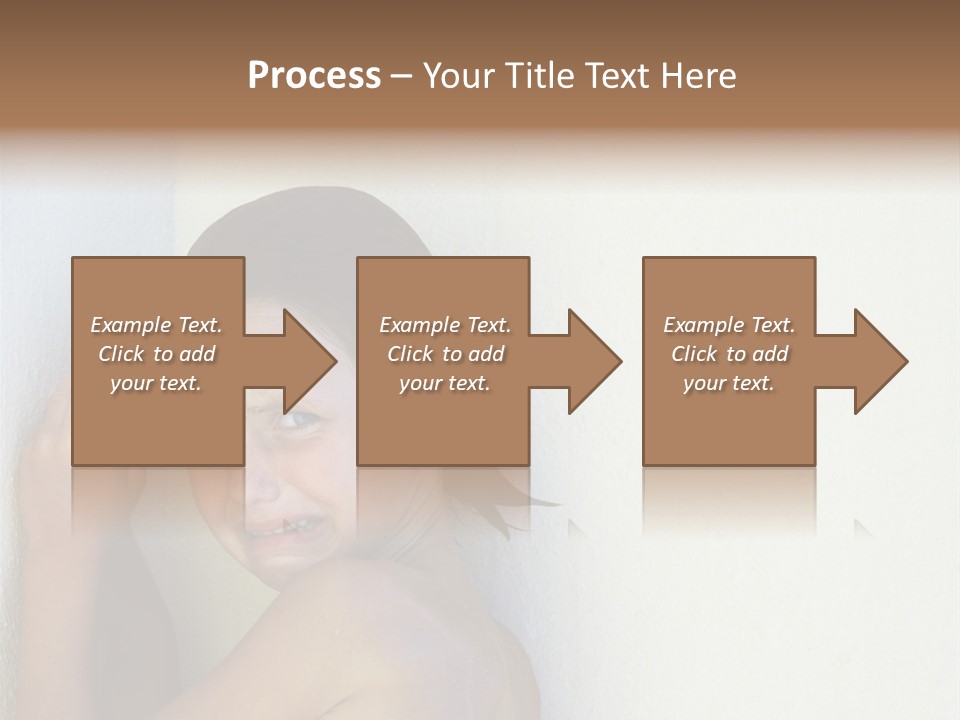 A Caucasian Girl Crying And Upset With Hands Against A Wall PowerPoint Template