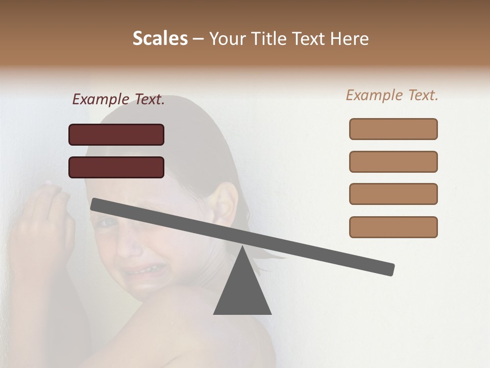 A Caucasian Girl Crying And Upset With Hands Against A Wall PowerPoint Template