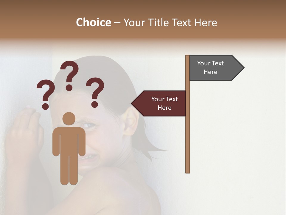 A Caucasian Girl Crying And Upset With Hands Against A Wall PowerPoint Template