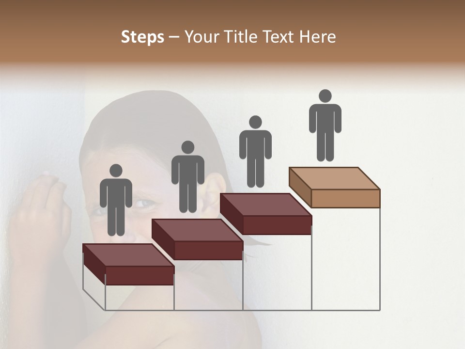 A Caucasian Girl Crying And Upset With Hands Against A Wall PowerPoint Template