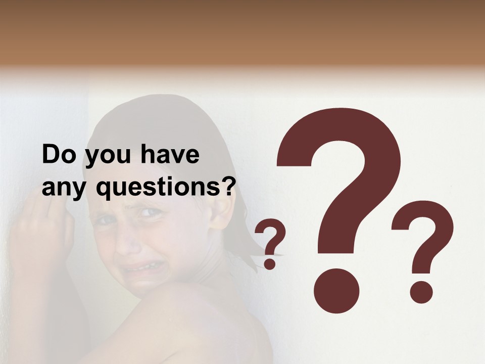 A Caucasian Girl Crying And Upset With Hands Against A Wall PowerPoint Template