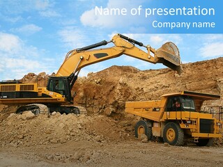 Backhoe Loader Loading Dumper PowerPoint Template