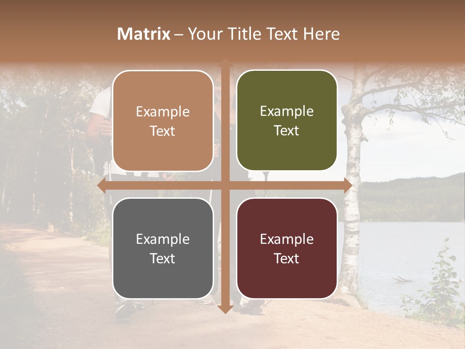 A Couple Walking On Trail With Backpacks PowerPoint Template