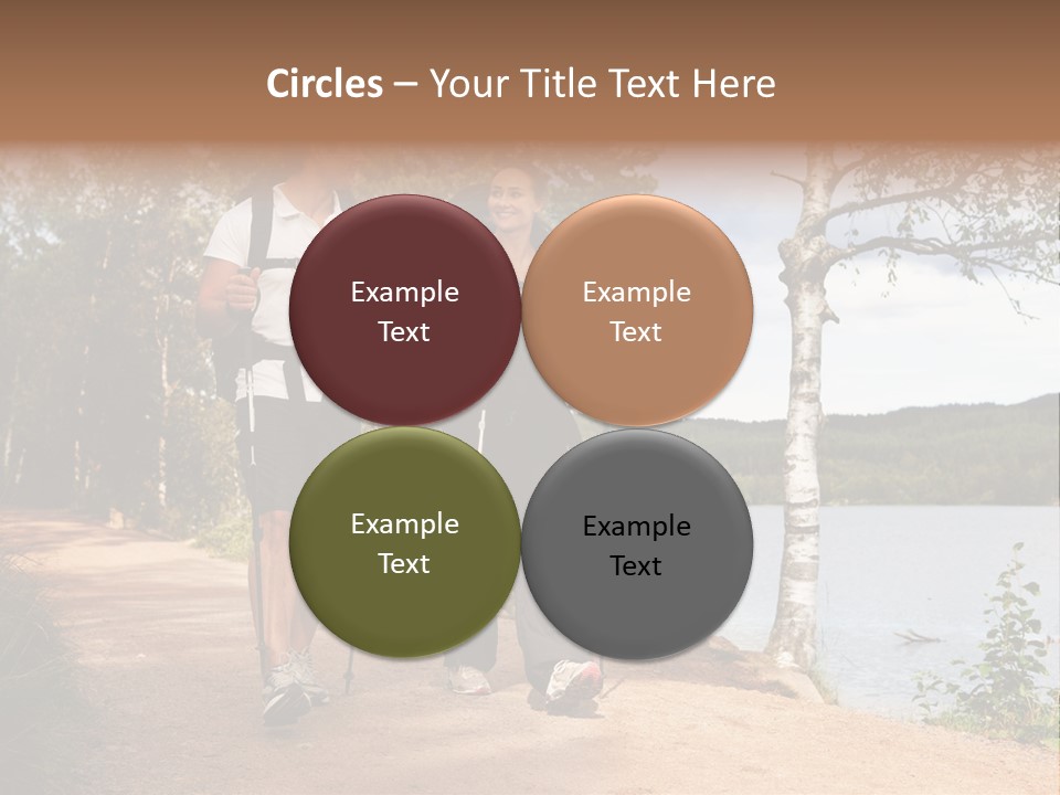 A Couple Walking On Trail With Backpacks PowerPoint Template